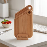Torrentrise Premium Wooden Cutting Board Set of 2 with Vertical Storage Stand, Beechwood Chopping Boards with Deep Juice Grooves and Thumb Hole, Reversible Wood Serving Trays for Meat, Vegetables and Cheese
